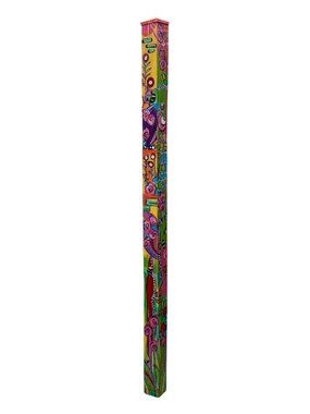 Hand Painted by seller (accept custom orders)  Garden Pole/Peace Pole 6'x4"x4"